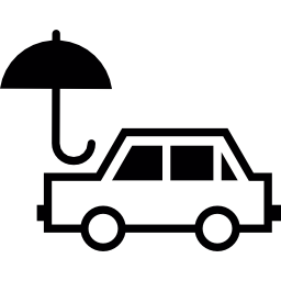 samochód z parasolem ikona
