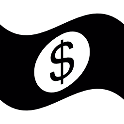 billete de un dólar agitando icono
