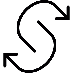Две противоположные изогнутые стрелки иконка