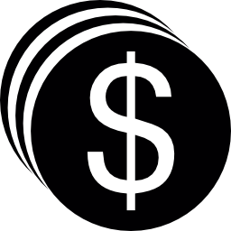 Dollar coins stack icon