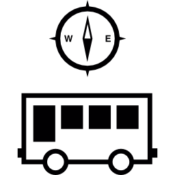 autobus z kompasem ikona