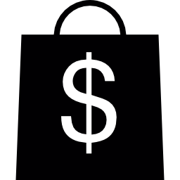 papierowa torba z dolarowym znakiem ikona