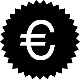 simbolo dell'euro distintivo icona