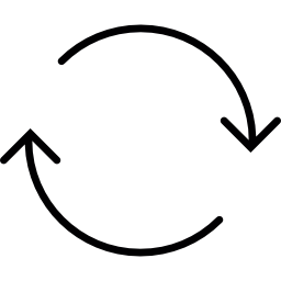 원을 형성하는 두 개의 얇은 화살표 icon