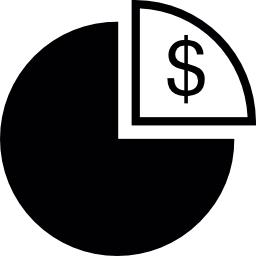 kreisdiagramm mit dollarstück icon