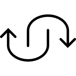 zwei kurvenpfeile icon