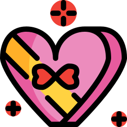 En forma de corazón icono