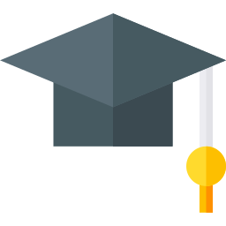 Sombrero de la graduación icono