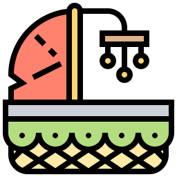 Baby crib icon