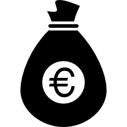 sac d'argent en euros Icône