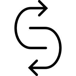 due frecce curve icona