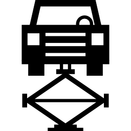 auto auf einem aufzug icon