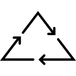 trzy trójkątne strzałki ikona