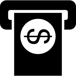 dollarschein durch geldautomat icon