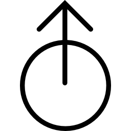 flecha hacia arriba desde el círculo icono