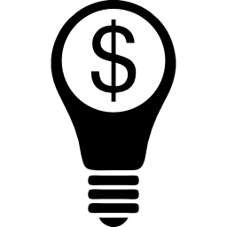 dollar auf glühbirne icon