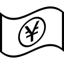 Yen bill waving icon