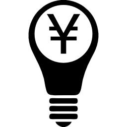 ampoule avec symbole yen Icône
