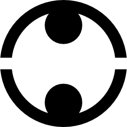 círculo con dos pequeños círculos icono