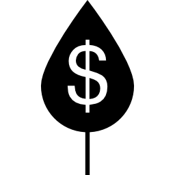 simbolo del dollaro sulla foglia icona