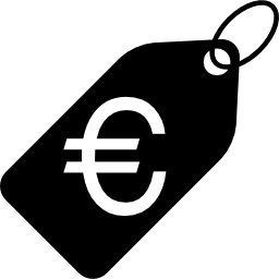 euro prijskaartje icoon