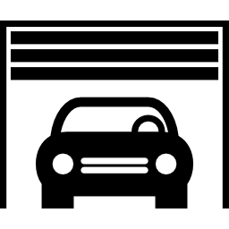 coche dentro de un garaje icono