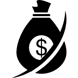 bolsa de dólar icono
