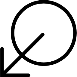 원 안의 아래쪽 화살표 icon