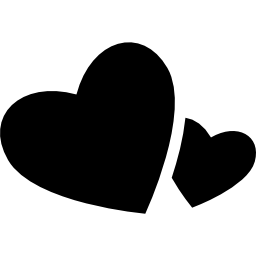 Big and small hearts icon