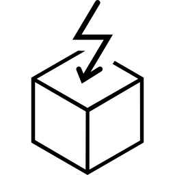 bliksempijl op kubus icoon