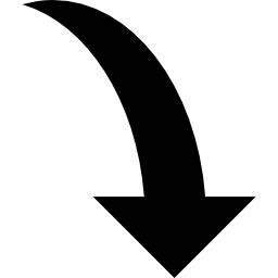 curva freccia giù icona