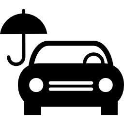 Car with umbrella icon