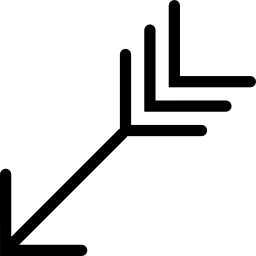 freccia indiana diagonale rivolta verso il basso icona