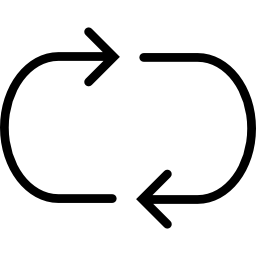 회전 된 왼쪽 및 오른쪽 화살표 연결 icon