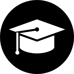 bottone circolare del cappuccio di graduazione icona