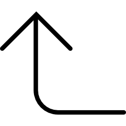 curva delgada flecha hacia arriba icono