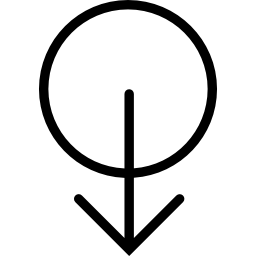 círculo con flecha hacia abajo icono
