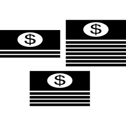 Dollar paper bills stacks icon