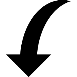 freccia curva verso il basso icona