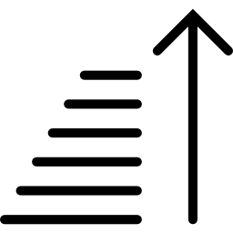 uitlijning rechts en pijl-omhoog icoon