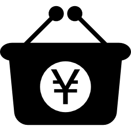 cestino di yen giapponesi icona