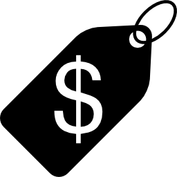 etiqueta de precio en dólares icono