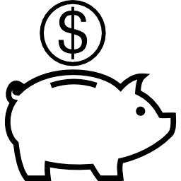 sparschwein mit dollarmünze icon