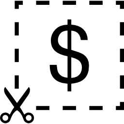 Cutting out dollar symbol icon