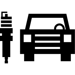 coche eléctrico y enchufe icono