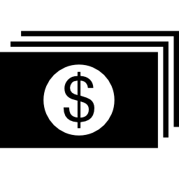 pile de billets de papier d'un dollar Icône