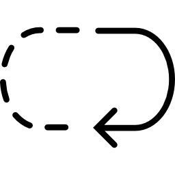 flecha circular con líneas discontinuas icono