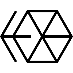 hexagone avec flèche gauche Icône