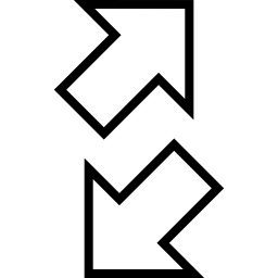flechas diagonales hacia arriba y hacia abajo icono