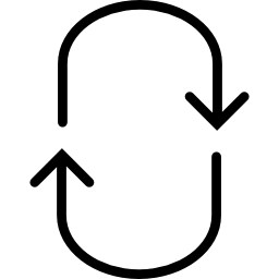 krzywe strzałki tworzące owalny kształt ikona